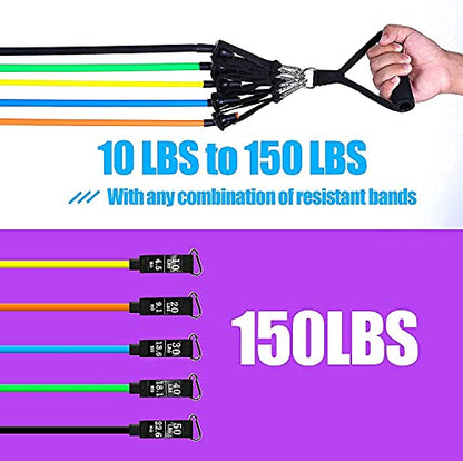 Uten Resistance Bands - color: Yellow, Orange, Blue, Green, Black