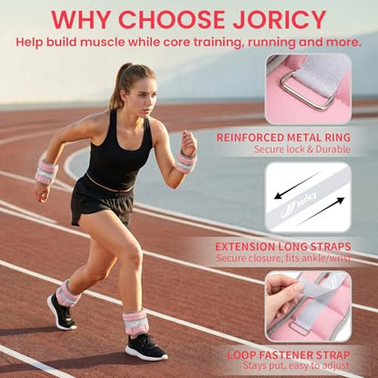 Adjustable Ankle Weights for Women Men A Pair of 1-3/4/5/6/8/10/20LBS - color: Pink