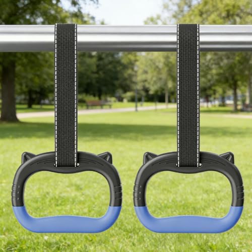 Gymnastic Rings for Kids,440 lbs Adjustable Attachments Pull-Up Bar - Workout Rings | for Kids Obstacle Course Playground Backyard Home Indoor Outdoor Calisthenics Training Exercise
