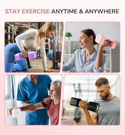 16LBS 20LBS Adjustable Dumbbell Set Dumbbells Sets Hand Weights for Women Men Free Weights Dumbbells Set Exercise Fitness dumbbell sets of 2 for Home Gym Workout Strength Training Equipments - color: Pink, style: 10LB Each [20 LBS Pair]