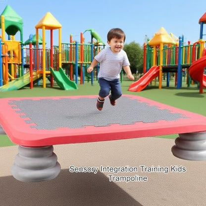 Cryfokt Kids Trampoline, 4.9 x 25.6 x 25.6in Mini Trampoline for Toddler, Indoor Play Equipment with Non Slip Base, Shock Absorbing Jumping Board for Cardio Exercise and Balance