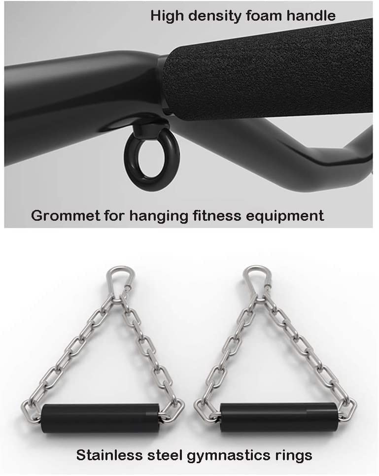 Wall Mounted Pull Up Bar, Strength Training Pull-UP Bars, Heavy Duty Chin Up Bar Wall Mount with Exercise Bands, for Home Gym Indoor Outdoor