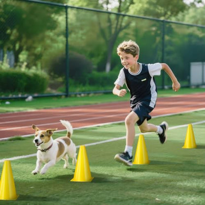 12pcs Cones 9 Inch Soccer Cones and Plastic Traffic Cones, Durable Cones for Sports Training, Ideal for Soccer, Basketball, Football, Skating, and Agility Drills Practice - color: yellow