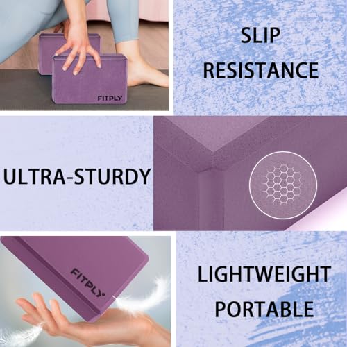 Yoga Blocks 2 Pack - Non-Slip Yoga Brick & Foam Blocks Yoga Set, High-Density Pilates Block for Stretching, Meditation, and Exercise Blocks Foam, Ideal for Deep Poses