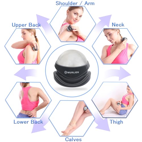 Massage Roller Ball, Tight and Sore Muscles Relief, Manual Massager, Alleviating Shoulder, Arms, Back, Legs, Calves or Muscle Tension - White - color: White