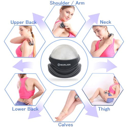Massage Roller Ball, Tight and Sore Muscles Relief, Manual Massager, Alleviating Shoulder, Arms, Back, Legs, Calves or Muscle Tension - White - color: White