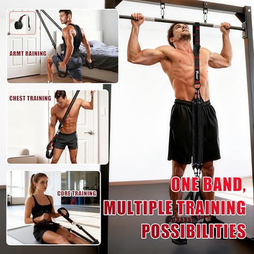 Pull Up Assistance Bands, Heavy Duty Resistance Bands with Handles, Exercise Band with Door Anchor, Adjustable Workout Band Set for Pull Up Bar, Full Body Strength&Muscle Training, Recovery, Home Gym
