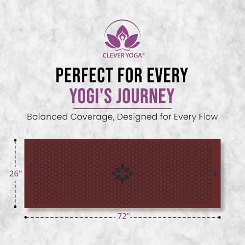 Hot Yoga Mat Towel – Non-Slip Grip for Hot Yoga, Sweat Absorbent, Honeycomb Silicone Grip, Stays Flat – Ideal for Pilates, Travel, Washable & Lightweight - Burgundy