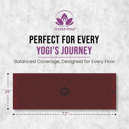 Hot Yoga Mat Towel – Non-Slip Grip for Hot Yoga, Sweat Absorbent, Honeycomb Silicone Grip, Stays Flat – Ideal for Pilates, Travel, Washable & Lightweight - Burgundy