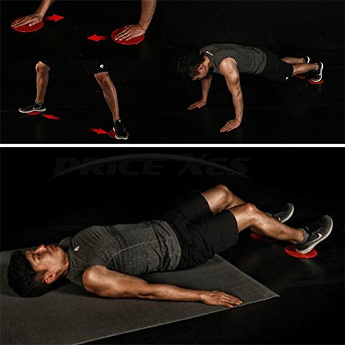 Core Exercise Sliders, Dual Sided Gliding Discs & Exercise Resistance Loop Bands & Pounch for Legs Butt Forearm Stretching Physical Therapy Use on Carpet or Hardwood Floors Home Ab Workout