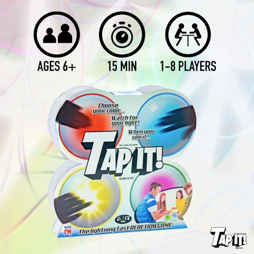 Fotorama Tap It Wireless Reaction Light Game, 4 Games in One Touch Play Set, Builds Hand-Eye Coordination Agility & Memory, Gifts for Kids Ages 6 & Up