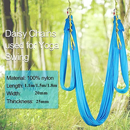 2Pcs Adjustable Anti-Gravity Chrysanthemum Swing Flying Stretch Belt Rope Climbing Daisy Chains Extension Yoga Belt Hanging - color: Black, size: 1.5M