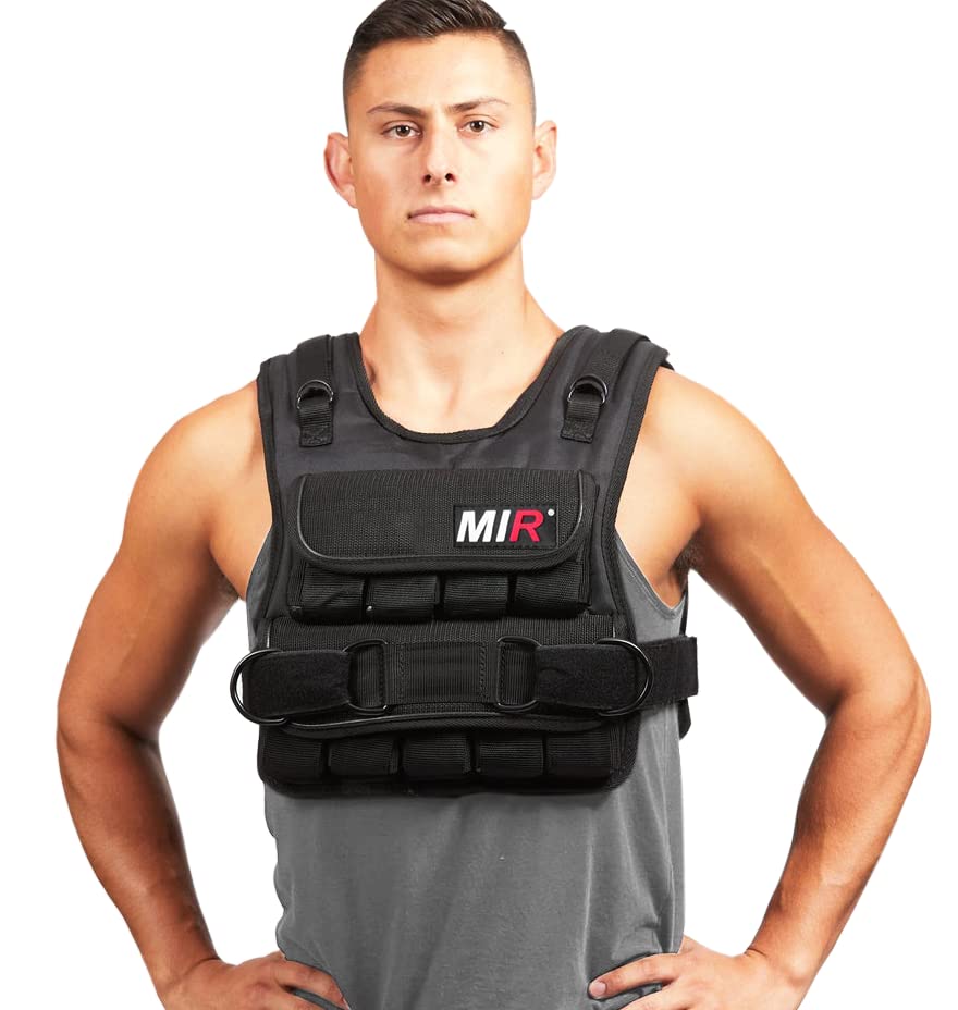 MiR Short Weighted Vest With Zipper Option 20lbs - 60lbs Solid Iron Weights. Workout Vest for Men and Women. - style: 30 lbs