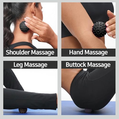 NGT new guide steps Fascia Massage Ball, Suitable for Relaxing Muscles, Restoring Fascia, and Improving Body Condition for All Parts of the Body. (Black)