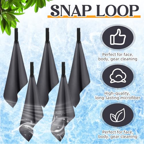 10 Pcs Quick Dry Microfiber Camping Towels 25x32 cm, Dark Gray - color: Dark Gray