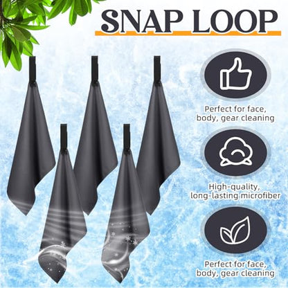 10 Pcs Quick Dry Microfiber Camping Towels 25x32 cm, Dark Gray - color: Dark Gray
