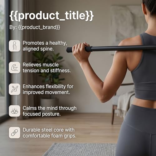 Yoga Bar Exercise Stick Adjustable 3 Lengths 30/45/60 Inches with Full Foam Sleeve for Stretching Mobility Training Pilates