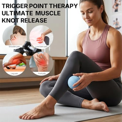 Massage Lacrosse Balls for Myofascial Release, Peanut Massage Ball, Mobility Ball for Physical Therapy - Deep Tissue Massage Tool for Trigger Point Therapy, Muscle Relaxer,Yoga Therapy (Blue&Purple) - color: Blue&purple