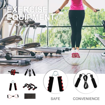 Healifty Red Dual Wheel Ab Roller Set Home Gym Fitness Equipment for Unisex Core Strengthening and Abdominal Workout Portable Compact Design for Exercise