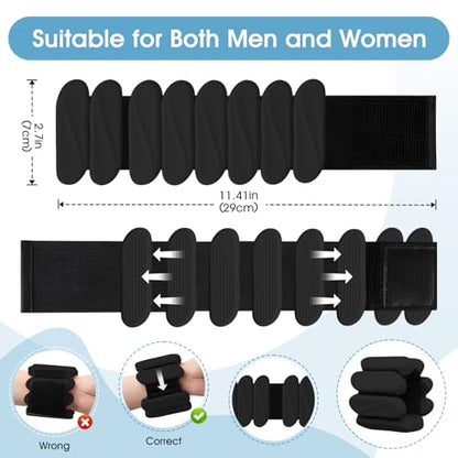 Wrist Weights, 2Pack Wearable Wrist Ankle Weights for Women & Men, Adjustable Arm and Leg Weights, Silicone Weighted Bangles for Walking Yoga Pilates Running Dance Gym 2lb - color: Black