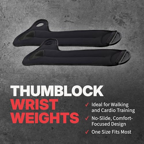 SPRI Wrist Weights Thumblock Arm Weights Set for Women & Men (Available in 2lb or 4lb Sets)