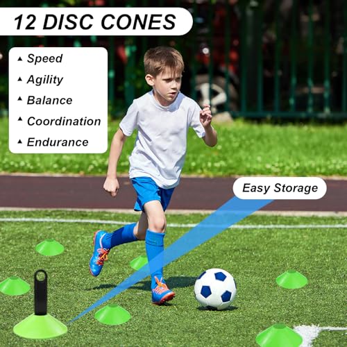 Speed Agility Training Equipment Set, Agility Ladder 20ft, 12 Football Cones, Resistance Parachute/Soccer Kick Trainer, Jump Rope, 5 Resistance Bands, Football Practice Equipment for Kids Adults - color: Colorful Laddder Set