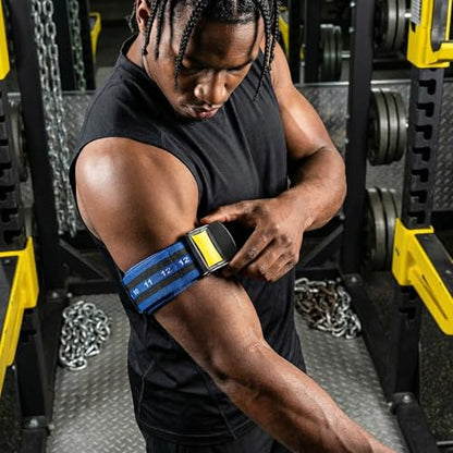 4Pack PRO Blood Flow Restriction Bands for Arms & Legs - Occlusion Training Bands, Gain Muscle Without Heavy Weight Lifting, Strong Elastic Strap & Quick-Release