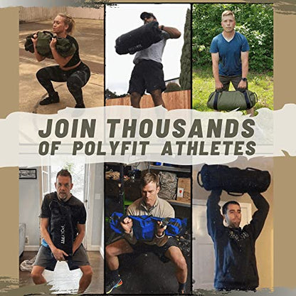 Polyfit Classic Sandbag - Workout Sandbag with 8 Gripping Handles - color: TAN, size: Large (50-125lbs)