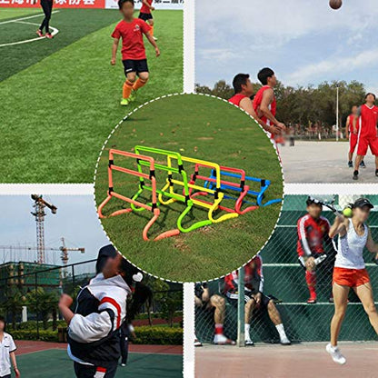Zerone 5Pcs Speed Hurdles Football Soccer Training Adjustable Hurdles Speed Training Equipment