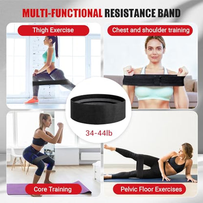 Thigh Trainer for Women, 15-70lb Adjustable Resistance Inner Thigh Exerciser with Resistance Band, Kegel Exercise Equipment for Pelvic Floor Muscle Repair, Yoga & Weight Loss at Home Gym