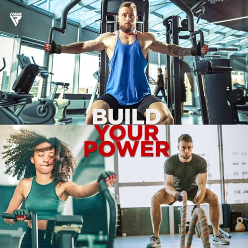 RDX Weight Lifting Gloves Gym Workout, Maya Hide Leather, 50CM Long Wrist Support, Full Palm Protection, Powerlifting Strength Training Deadlifting Bodybuilding Exercise, Ventilated Men Women Home Gym - size: X-Large