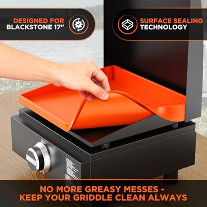 17" Silicone Griddle Mat for Blackstone 17 Inch Grill, Heavy Duty Food Grade Silicone Griddle Cover, Protect Your Grill from Dirt & Rust All Year Round - size: 17 inch
