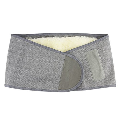 Men Women Winter Thicken Thermal Cashmere Waist Warmer Lumbar Support Belt Cozy Warm Abdominal Protector Stomach Body Wrap Band Back Brace Kidney Binder Grey