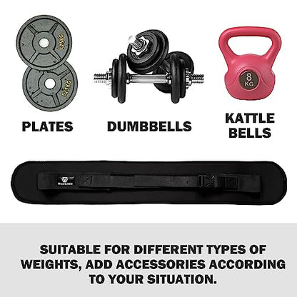 Hip Thrust Belt, Fully Upgraded Hip Thrust Belt for Dumbbells, More Comfortable Hip Thrust Belt, Home Gym Hip Thrust Belt with Wider and Longer Anti-Slip Pads. - color: black