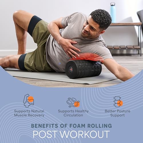 LifePro Surger Vibrating Foam Roller — Electric 4-Speed Deep Tissue Massager with Built-in Timer — Full Body Massage and Comfort for Back, Legs or Lats - size: Large