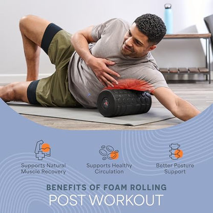 LifePro Surger Vibrating Foam Roller — Electric 4-Speed Deep Tissue Massager with Built-in Timer — Full Body Massage and Comfort for Back, Legs or Lats - size: Large