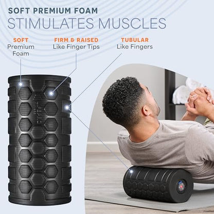 LifePro Surger Vibrating Foam Roller — Electric 4-Speed Deep Tissue Massager with Built-in Timer — Full Body Massage and Comfort for Back, Legs or Lats - size: Large
