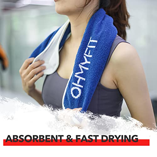 Smart Fitness Towel With Zippered Pocket - Gym Accessory for Men & Women - Multifunctional Quick Dry Sweat Towel for Workout, Yoga, Tennis, Sports & More (Blue, Pack of 1)