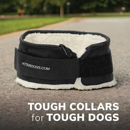 ActiveDogs Weighted Dog Collar for Muscle Building and Tactical Training - Dog Weighted Vest for Exercise - Includes 5x1lb Weights & Sheepskin Padding - Ideal for K9, Bully, Bull Terrier & More
