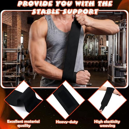 Workout Gloves and Wrist Set for Men Women Weight Lifting Gloves Full Palm Protection Wrist Support with Heavy Duty Thumb Loop for Training, Fitness, Strength, Suspension, and Sports