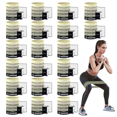 100 PCS Bulk Resistance Bands Latex, Loop Exercise Bands Set for Gym Members Sports Class Students Gift, 5 Pieces Each Set with Storage Bag, Fitness Bands for Outdoor Home Gym Yoga Pilates