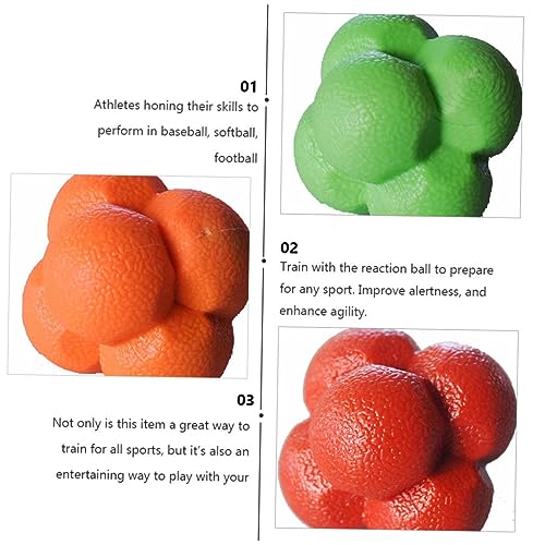 Outanaya 3pcs Hexagonal Reaction Ball Set High Elasticity Fitness Agile Training Balls for Exercise and Agility Training Suitable for Skill Levels Random Color