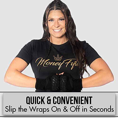 Quick Gel Boxing Wraps Under Boxing Gloves - Kickboxing MMA Muay Thai - Fist, Knuckle, Wrist Wrap Protection Inner Glove Hand Wraps - Men Women Kids - color: All Black, size: X-Small