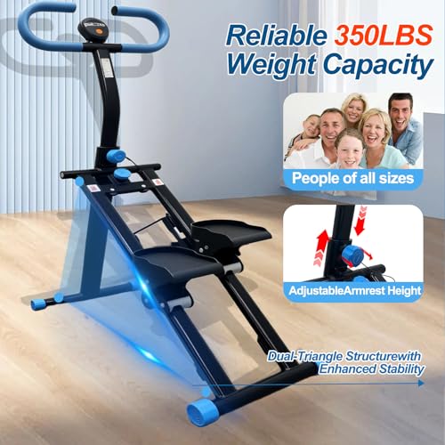 Stepper Machine Adjustable Handles, Compact Stepper Exercise Machine with LCD Display for Home Cardio Workout - color: Black