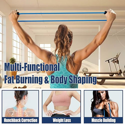 [2 Pack] Resistance Bands for Working Out with Soft Handles, Elastic Loop, Skin-Friendly Natural Latex,10 Pound Tension Long and Short Stretch, Fitness Exercise and Workout for Men and Women