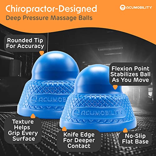 Acumobility Massage Ball Roller 2 Pack - Trigger Point - Massage Balls Massage Roller Ball - Foot Massage Ball - Physical Therapy Ball (Deep Pressure) - color: Blue