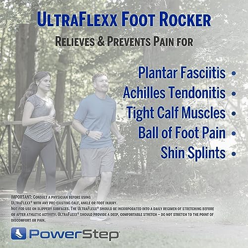 PowerStep UltraFlexx Foot Rocker, Foot and Calf Stretching, Pain Relief for Plantar Fasciitis, Achilles Tendonitis, Shin Splints, Increased Flexibility & Strength