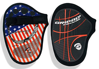 Gripad RX Lifting Grips | The Most Durable Grip Pads Yet | The Alternative to Weight Lifting Gloves, Gym Workouts, WOD, Weightlifting | Neoprene Hand Grips | Flexible Rubber Palm - color: American Flag