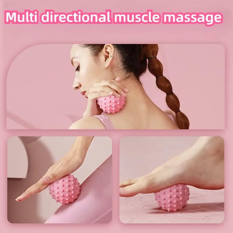 1pc Myofascial Release Massage Balls for Trigger Point, Yoga, and Pilates - Relieve Muscle Tension and Improve Flexibility Pink - color: Pink