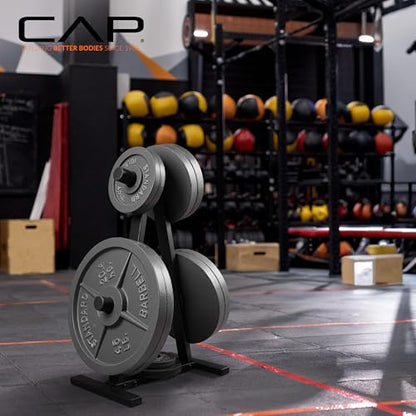 CAP 2-Inch Olympic Plate Tree Rack for Home Gym, Heavy-Duty A-Frame Weight Plate Storage Rack, Space-Saving Plate Organizer Stand, 5-Post & 7-Post, 300lb & 500lb Weight Capacity - style: 5 Posts